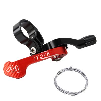 JFOYH Mountain Bike Dropper Post Remote Lever Kit for External and Internal Routing Dropper Seatpost - Red