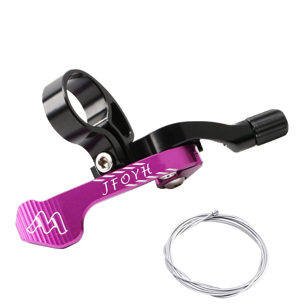 JFOYH Mountain Bike Dropper Post Remote Lever Kit for External and Internal Routing Dropper Seatpost - Purple
