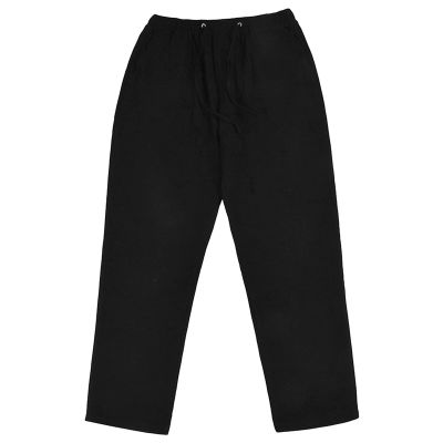 JEsilunmaMY Mens Linen Casual Pants Drawstring Elastic Waist Yoga Pants with Pockets Lightweight Summer Beach Loose Trousers (Black,5X-Large)