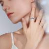 2Pcs Women Wedding Engagement Rings CZ Simulated Diamond Ring Set Luxury Fashion Exquisite Jewelry for Her (Silver, 9) view 2