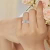 2Pcs Women Wedding Engagement Rings CZ Simulated Diamond Ring Set Luxury Fashion Exquisite Jewelry for Her (Silver, 9) view 4