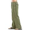 Mens Linen Casual Pants Drawstring Elastic Waist Yoga Pants with Pockets Lightweight Summer Beach Loose Trousers (Green,XX-Large) view 3