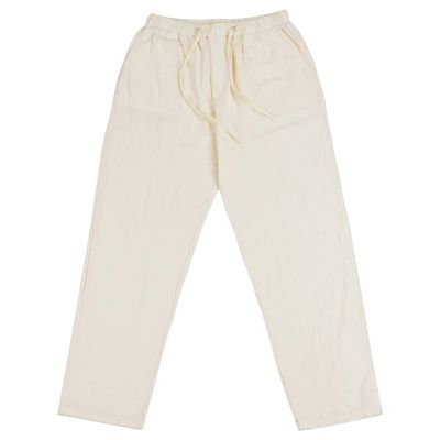 JEsilunmaMY Mens Linen Casual Pants Drawstring Elastic Waist Yoga Pants with Pockets Lightweight Summer Beach Loose Trousers (Khaki,5X-Large)