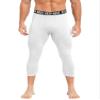 dPois Compression Pants for Men Workout Running Leggings Tights Thermal Base Layer Athletic Underpants White Medium view 1