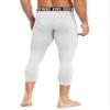 dPois Compression Pants for Men Workout Running Leggings Tights Thermal Base Layer Athletic Underpants White Medium view 2