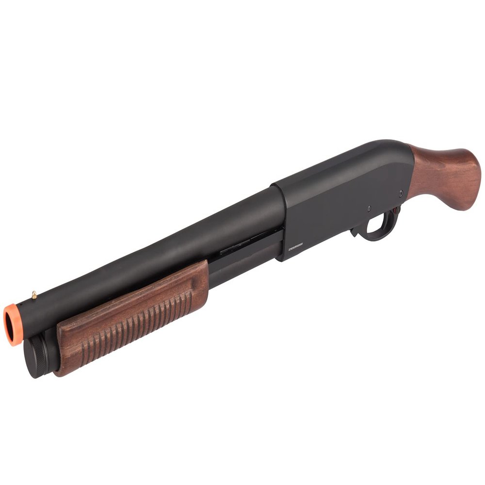 Golden Ball x Eagle 300 FPS Full Metal 3/6-Shot Pump Action Gas Airsoft Shotgun - Wood (Three & Six Burst Mode)