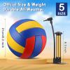 Junkin 6 Pack Volleyballs Official Size 5 Waterproof Soft Volleyball with Pump and Net Bag Outdoor Indoor Beach Gym Training Sport Gift Back to School(Blue Yellow Red, Blue White Yellow) view 2