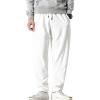 JEsilunmaMY Mens Fleece Sweatpants Elastic Waist Loose Lounge Pants with Pockets Warm Winter Stretch Athletic Jogger Trousers (White,Medium) view 1