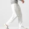 JEsilunmaMY Mens Fleece Sweatpants Elastic Waist Loose Lounge Pants with Pockets Warm Winter Stretch Athletic Jogger Trousers (White,Medium) view 2