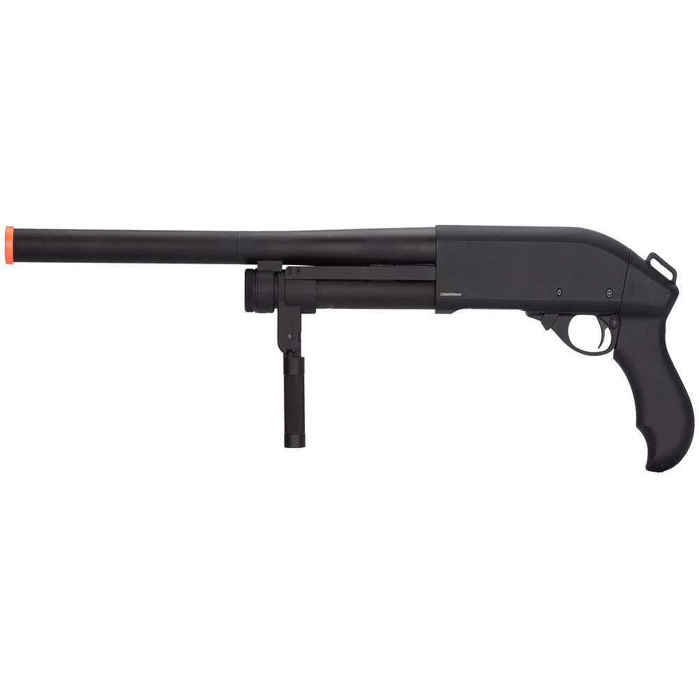 Golden Ball & Eagle M870 3/6-Shot Pump Action Gas Airsoft Shotgun w/Forend Grip - Black