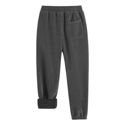 JEsilunmaMY Mens Jogger Sweatpants Elastic Waist Fleece Warm Winter Lounge Pants Casual Loose Thicken Workout Sports Pants (Grey,Large)