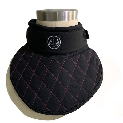 ASAki Hema Gear Throat Protector/Fencing Gorget.Customizable Colors.Suitable for Steel Sword Sparring (Black+Diamond Grid)