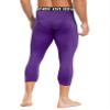 Jugaoge Mens Compression Pants Sports Leggings Running Tights Baselayer Underpants Athletic Activewear Purple XX-Large view 2