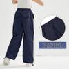 Rolanko Parachute Pants for Girls Y2K Cargo Pants Trousers with Pockets Harajuku Jogger Pants for Kids Streetwear (Navy, 10-12) view 3