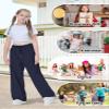 Rolanko Parachute Pants for Girls Y2K Cargo Pants Trousers with Pockets Harajuku Jogger Pants for Kids Streetwear (Navy, 10-12) view 4
