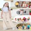 Rolanko Girls Parachute Cargo Pant for Girls Y2K Loose Jogger Cargo Trousers with Pockets Streetwear (Beige, 6-7) view 4