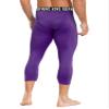 dPois Compression Pants for Men Workout Running Leggings Tights Thermal Base Layer Athletic Underpants Purple XX-Large view 2