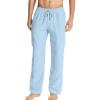 JEsilunmaMY Men's Cotton Linen Yoga Pants Elastic Waist Casual Loose Lounge Pants Solid Color Jogger Sweatpants Pajama Pants (Light Blue,X-Large) view 1