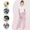 Rolanko Girls Parachute Pants, Cargo Pants for Girls Y2K Loose Jogger Cargo Trousers with Pockets Streetwear (Pink, 12-14) view 4