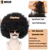 BECUS Afro Wig Men Wigs Costume Set Disco Wig for Men Halloween Party Curly Wigs Cosplay Set 1970s 80s(5Pcs) view 2