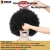 BECUS Afro Wig Men Wigs Costume Set Disco Wig for Men Halloween Party Curly Wigs Cosplay Set 1970s 80s(5Pcs) view 4
