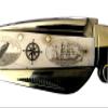 Scrimshaw Rigging knife with Humpback Whale, Ship and Compass Rose view 3