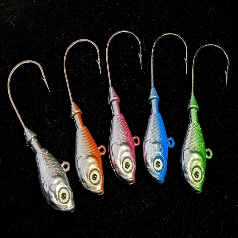 10"Ultra Minnow" Jig Heads Painted Swimbait Lure Ultra Point Hook-Cr Variety 4 oz