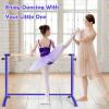 GOFLAME Ballet Barre Portable, 51 Freestanding Dancing Bar with 4-Position Adjustable Height for Kids & Adults, Fitness Stretching Bar with Foot pads for Home, Gym, Dance Room, Easy Assembly (Purple) view 2
