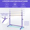GOFLAME Ballet Barre Portable, 51 Freestanding Dancing Bar with 4-Position Adjustable Height for Kids & Adults, Fitness Stretching Bar with Foot pads for Home, Gym, Dance Room, Easy Assembly (Purple) view 3