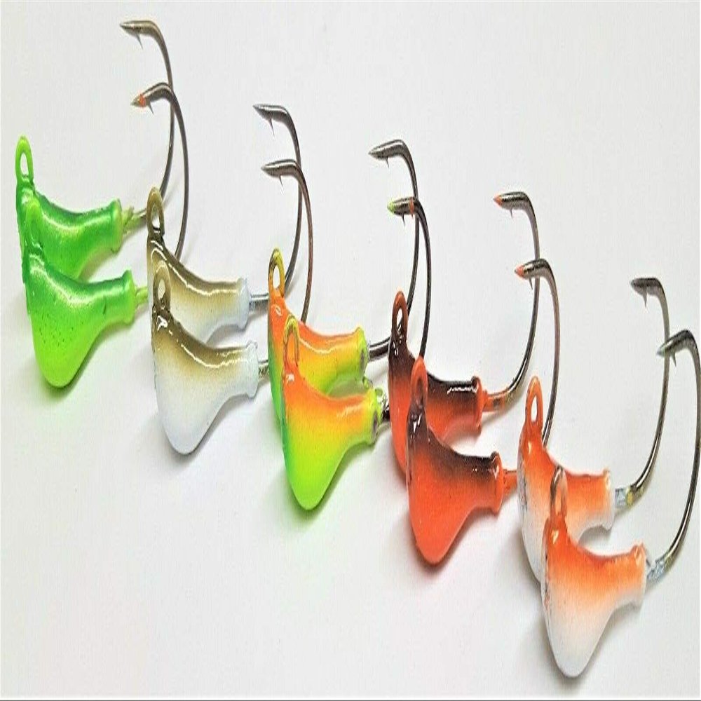 10"Banana" Blackfish Walleye Fluke Jig Head Lure Ultra Point Hook-Variety 6 oz