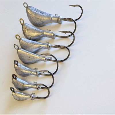 25 Unpainted"Banana" Jig Head Blackfish Striper Bass Lure Ultra Point Hook 1.5 oz