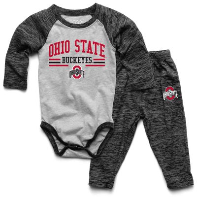 Wes and Willy Baby Sports Fan Ohio State Black One Piece and Pant Set 6M