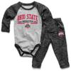 Wes and Willy Baby Sports Fan Ohio State Black One Piece and Pant Set 6M view 1