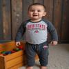 Wes and Willy Baby Sports Fan Ohio State Black One Piece and Pant Set 6M view 2