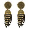 Bodha Traditional Indian Antique Gold Plated Black Meenakari, CZ, Pearls Jhumka Earrings Women (SJE_18_BK) view 1