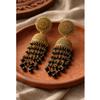 Bodha Traditional Indian Antique Gold Plated Black Meenakari, CZ, Pearls Jhumka Earrings Women (SJE_18_BK) view 4