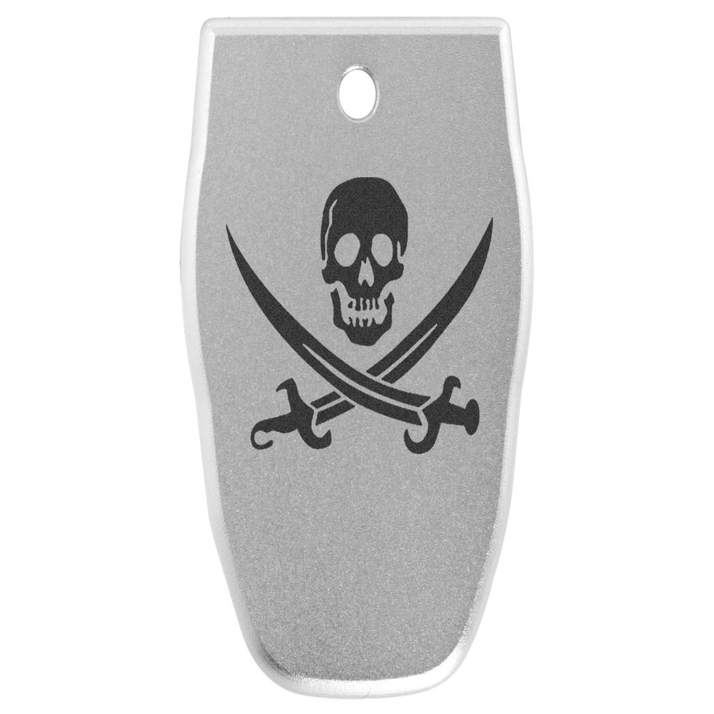 NDZ Performance Magazine Base Plate for Smith & Wesson SD40 VE .40 S&W Laser Engraved Anodized Aluminum in Silver - Skull Jolly Roger 2