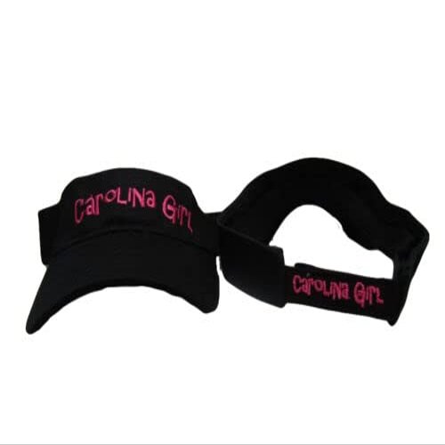 Black and Pink Carolina Girl North South SC NC Embroidered Visor hat Cap