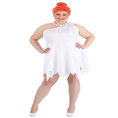 Classic Plus Size Flintstones Wilma Flintstone Costume - 1X BNDL w/Wig
