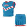 Little King NCAA Toddler/Youth Girls Team 2 Piece Cheer Dress-Ole Miss-Powder Blue-2T view 2