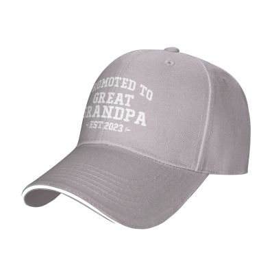 Promoted to Great Grandpa Est. 2023 Gift Baseball Cap Men Hats Sun Hat for Women Cowboy hat Dad Hat Trucker hat Gray