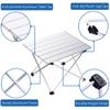 Grope Small Folding Camping Table with Aluminum Table Top, Beach Table for Sand with Carrying Bag,Prefect for Outdoor, Picnic, BBQ, Cooking, Festival (Silver-M) view 3
