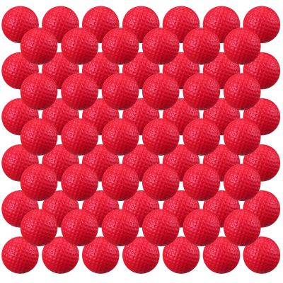 Junkin 80 Pcs Foam Golf Balls Practice Balls Realistic Feel and Flight Sport Training for Indoor or Outdoor Backyard Golf Training(Red)