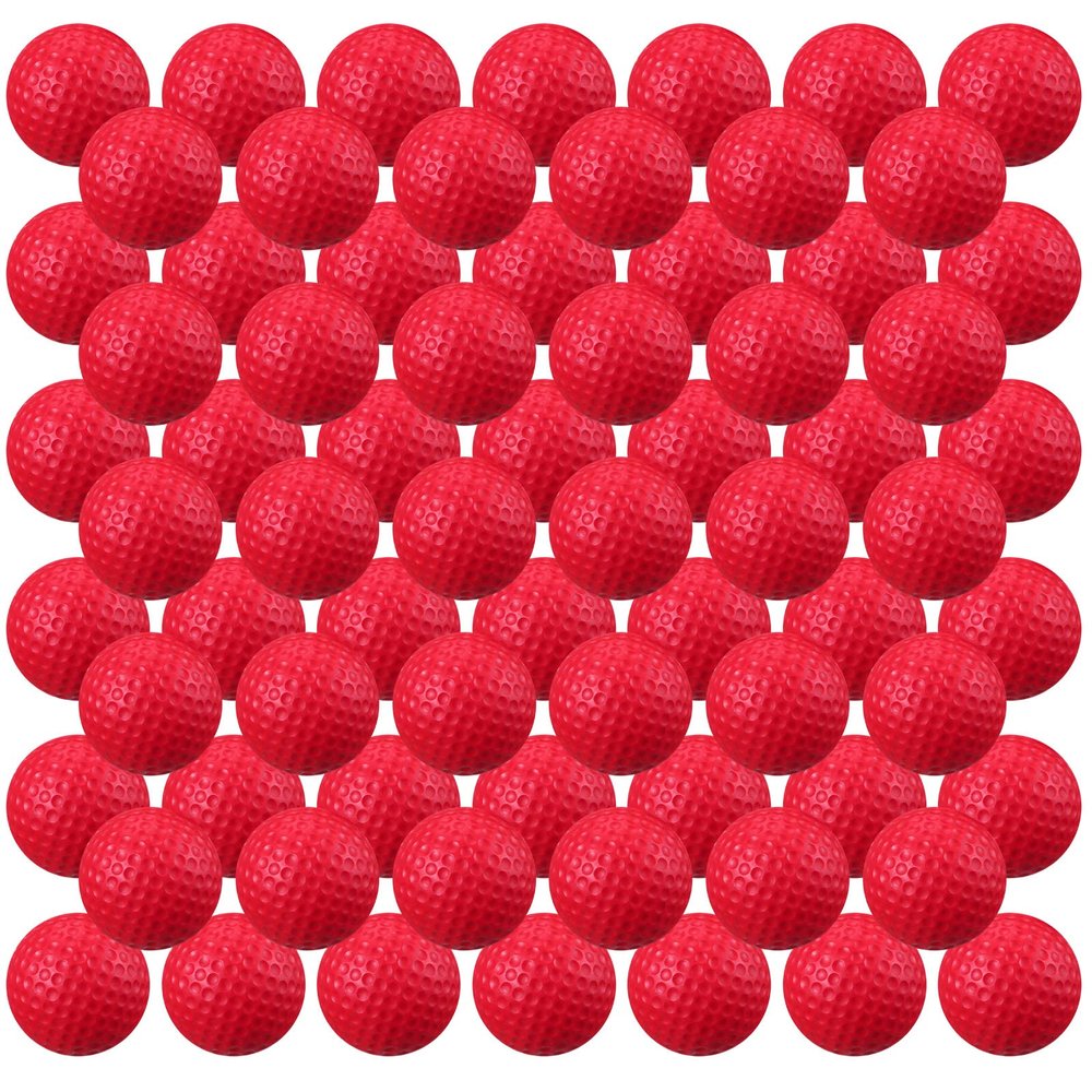 Junkin 80 Pcs Foam Golf Balls Practice Balls Realistic Feel and Flight Sport Training for Indoor or Outdoor Backyard Golf Training(Red)