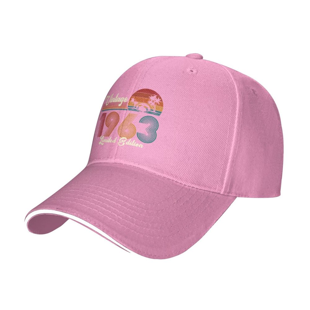 60 Years Old Vintage 1963 60th Birthday Gifts Baseball Cap Men Hat Sun Hat Women Cowboy hat Dad Hat Trucker hat Pink