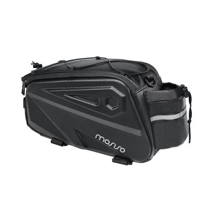 MOSISO Bike Rack Bag, Waterproof Bike Rear Rack Handbag Bicycle Trunk Bag, 14L EVA Mountain Bicycle Rear Seat Storage Saddle Pouch Cycling Luggage Pouch with Shoulder Strap, Black