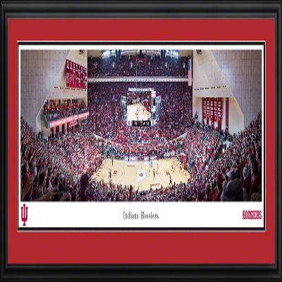 Indiana Hoosiers Basketball - 44x18-inch Double Mat, Deluxe Framed Picture by Blakeway Panoramas