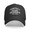 Promoted to Great Grandpa Est. 2023 Gift Baseball Cap Men Hats Sun Hat for Women Cowboy hat Dad Hat Trucker hat Black view 2