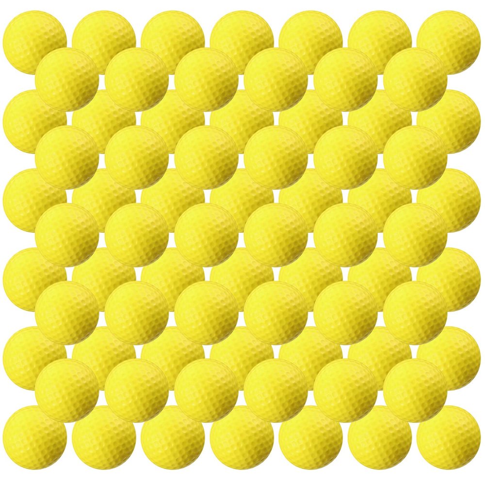 Junkin 80 Pcs Foam Golf Balls Practice Balls Realistic Feel and Flight Sport Training for Indoor or Outdoor Backyard Golf Training(Yellow)