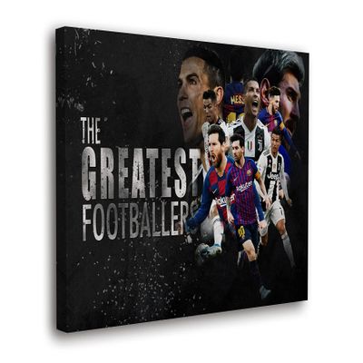 SpiritualHands Cristiano Ronaldo Soccer Superstar Wall Art Canvas Decor,Colorful Ronaldo Soccer Home Room Decor, Framed Poster (RONALDO GREATEST FOOTBALLER, 19" x 28" - Ready to Hang)
